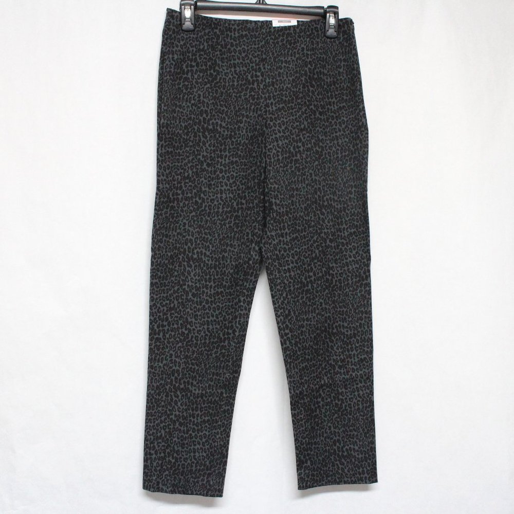 Time and Tru Women's Size 4 Grey & Black Leopard Print Side Zipper Skinny Pants
